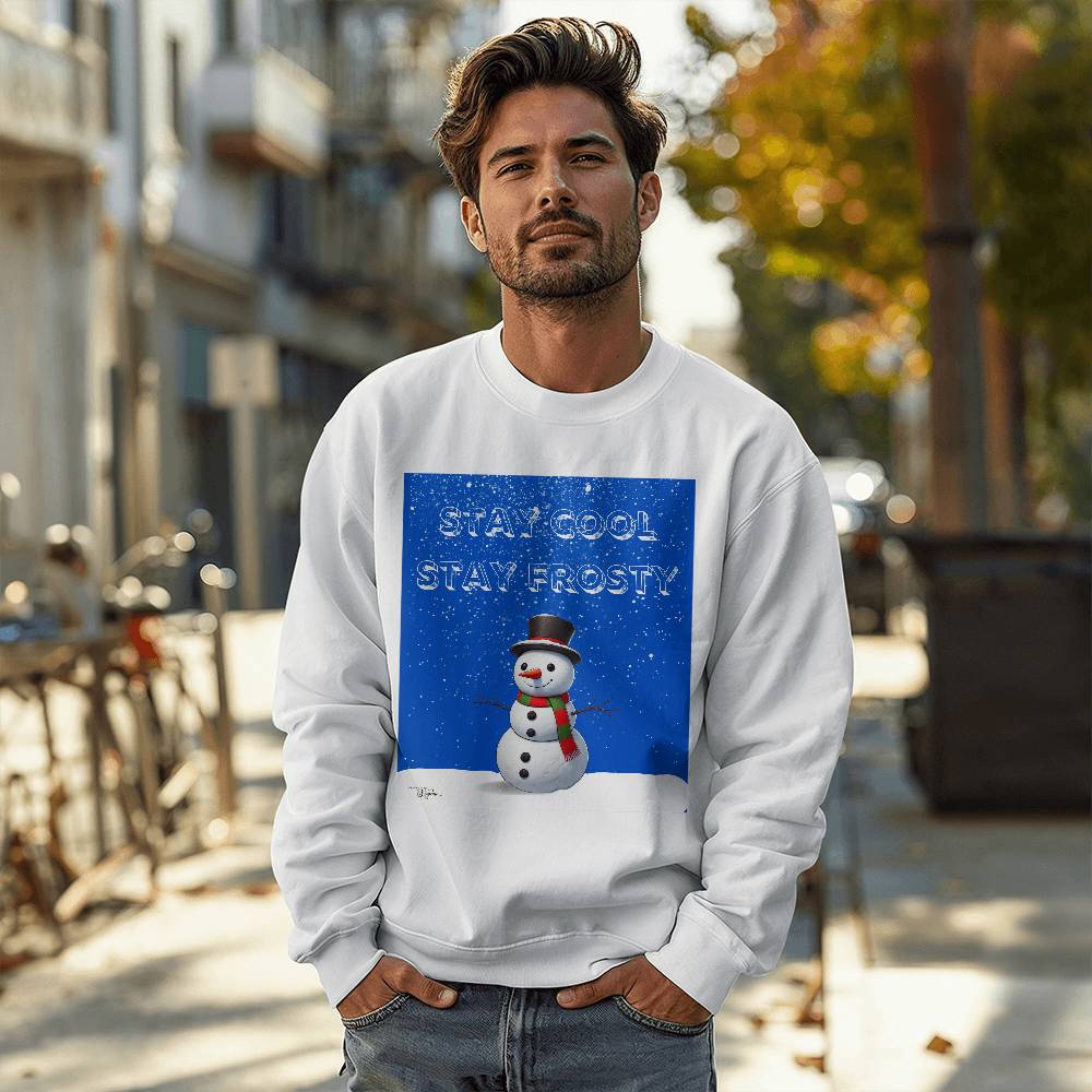 Stay Cool Stay Frosty Unisex Crewneck Sweatshirt With Front Print