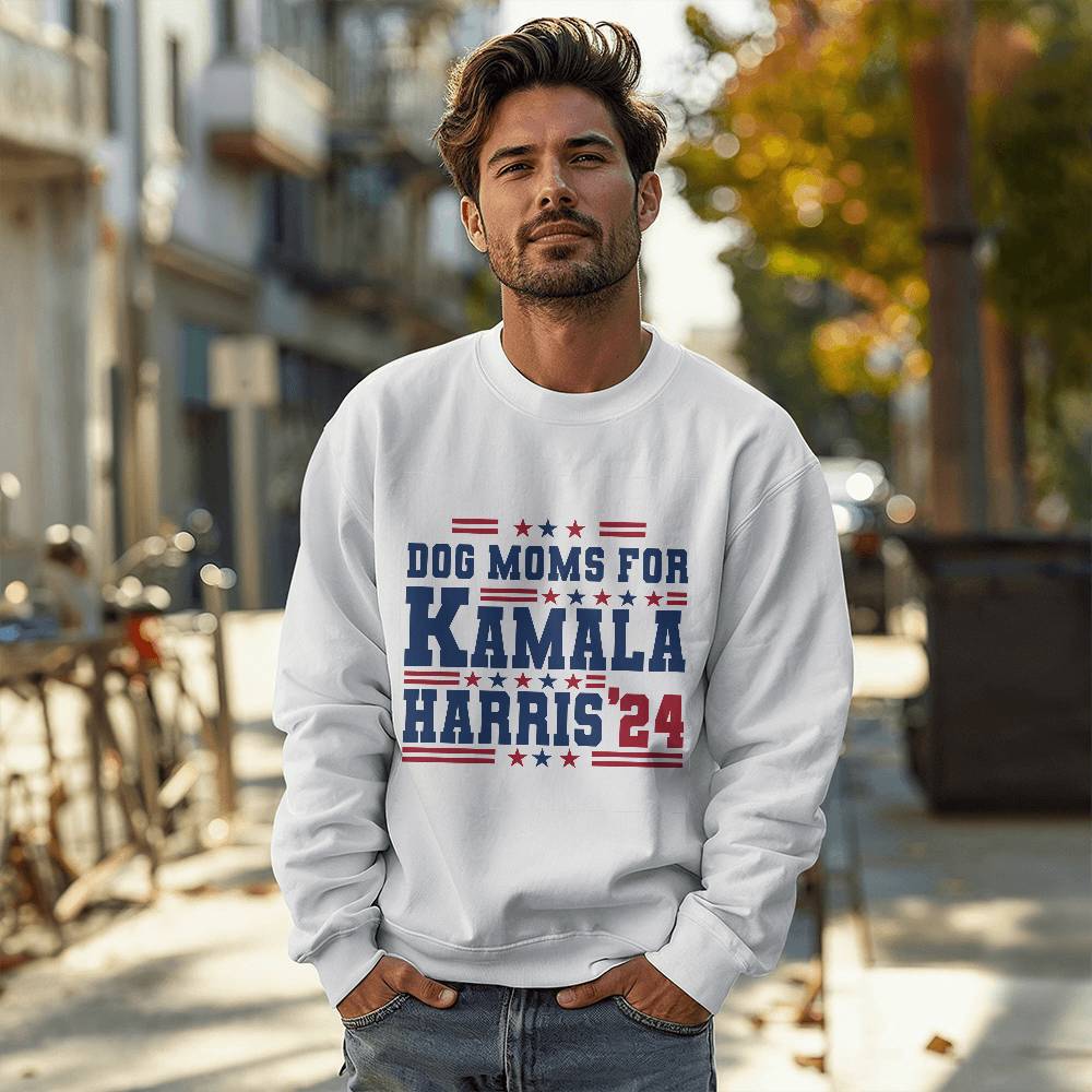 Dog Moms For Kamala Harris '24 Unisex Crewneck Sweatshirt With Front Print