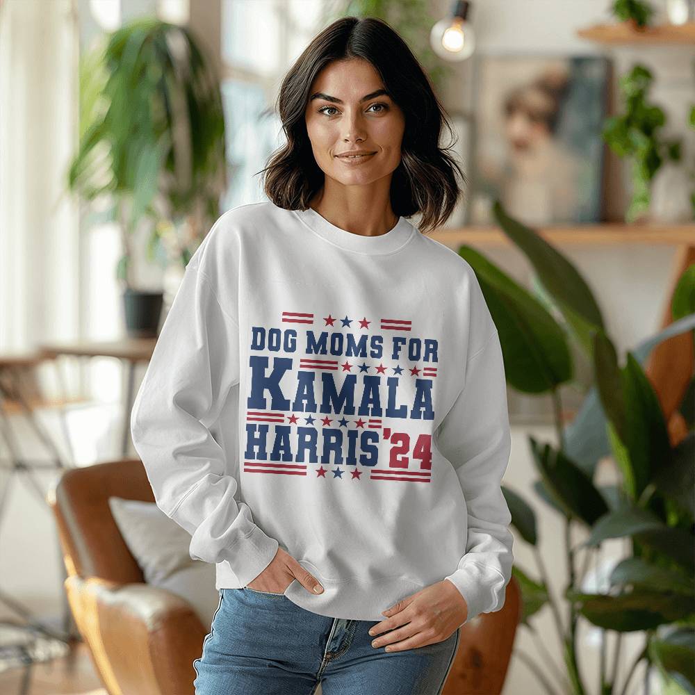 Dog Moms For Kamala Harris '24 Unisex Crewneck Sweatshirt With Front Print