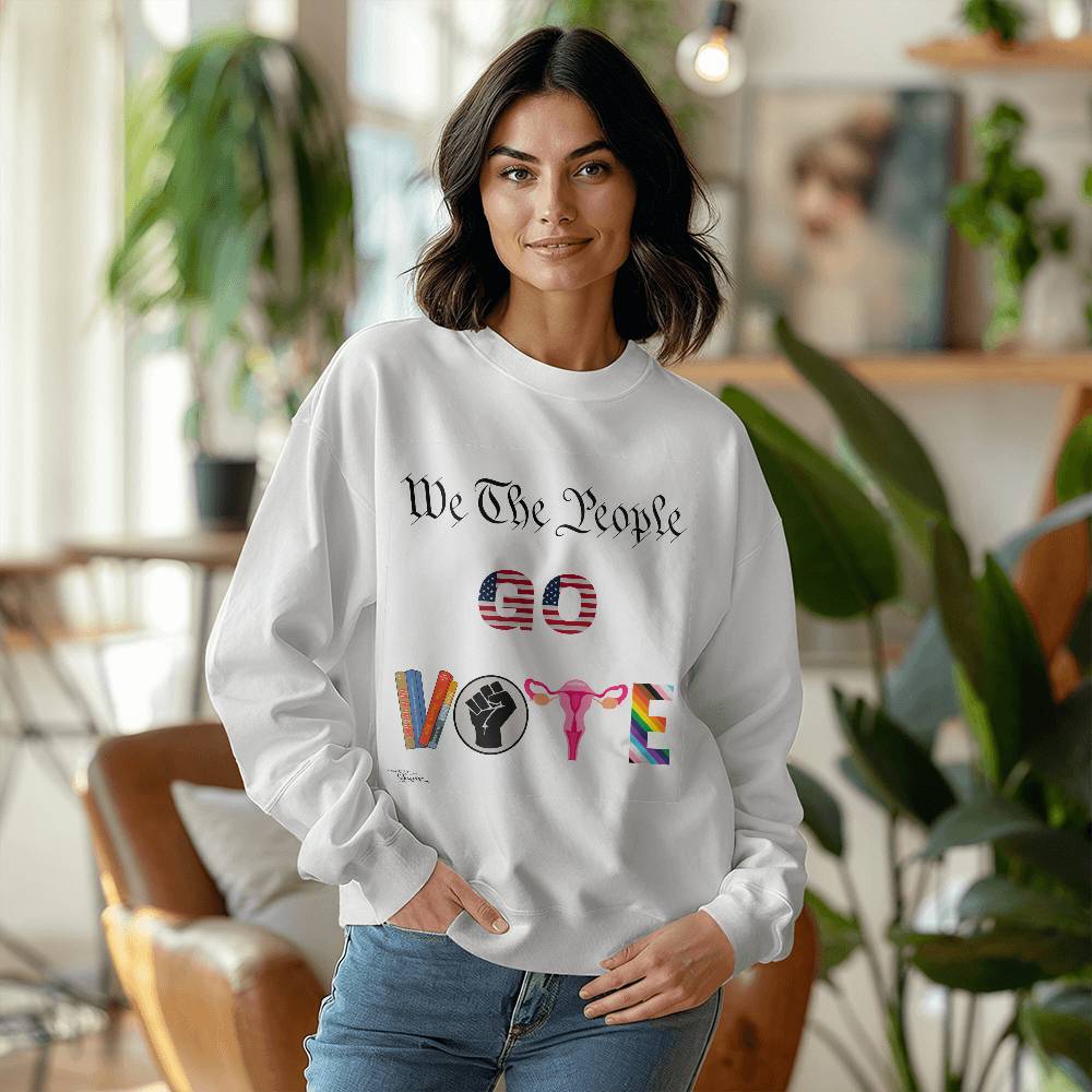 We The People GO VOTE Unisex Crewneck Sweatshirt With Front Print