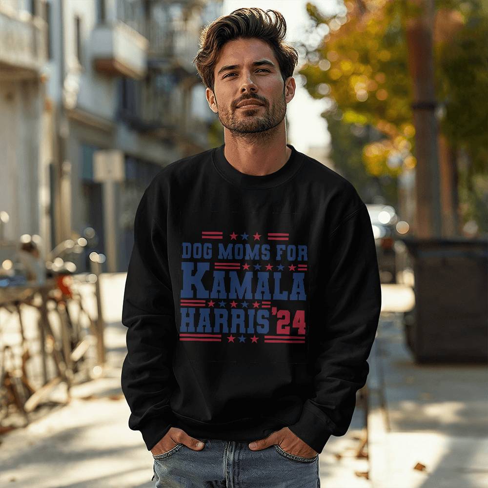 Dog Moms For Kamala Harris '24 Unisex Crewneck Sweatshirt With Front Print