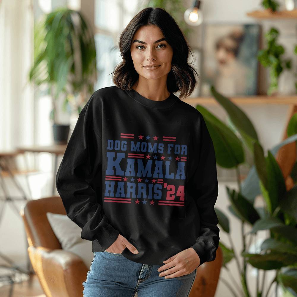 Dog Moms For Kamala Harris '24 Unisex Crewneck Sweatshirt With Front Print