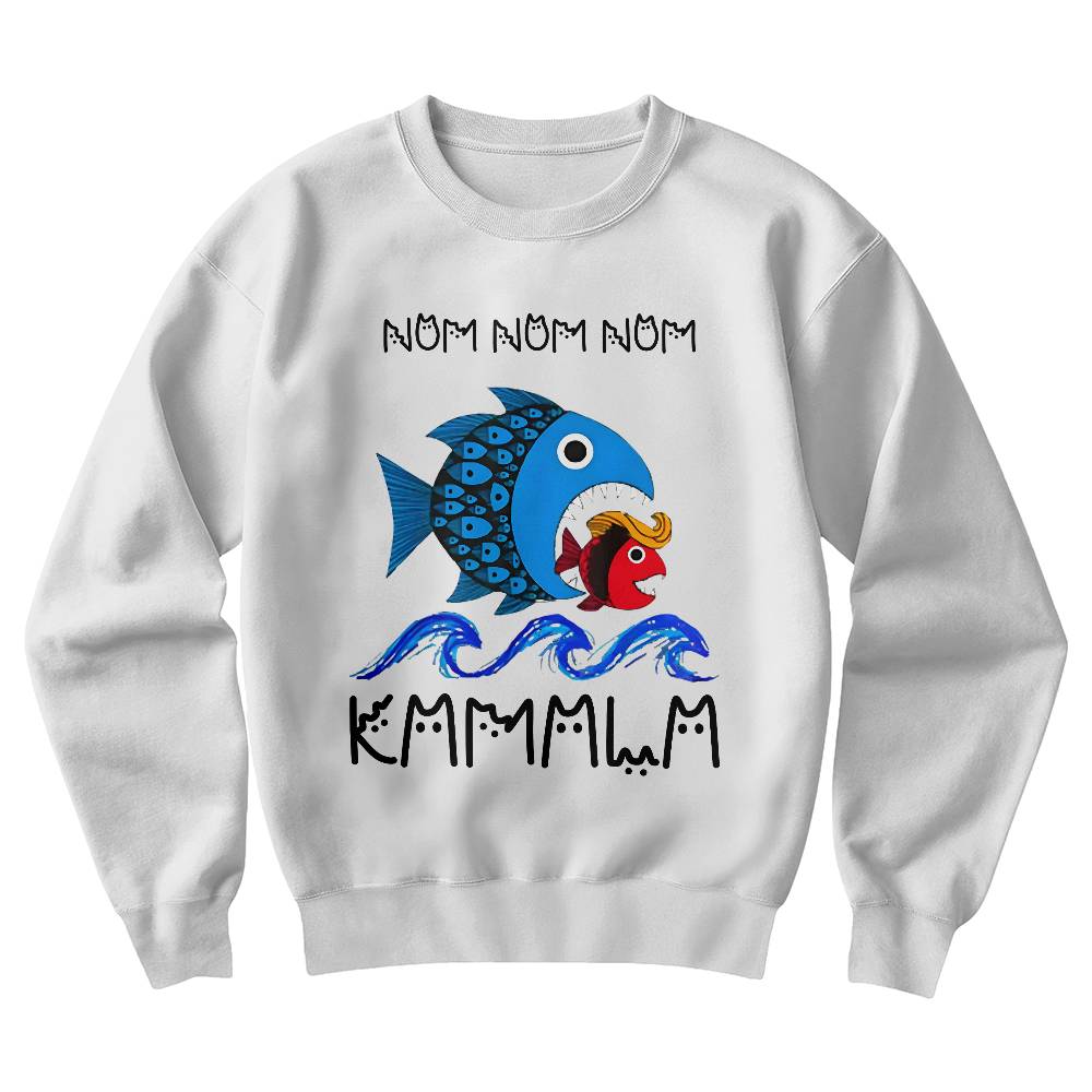 Kamala Trump Nom Nom Nom White Sweatshirt