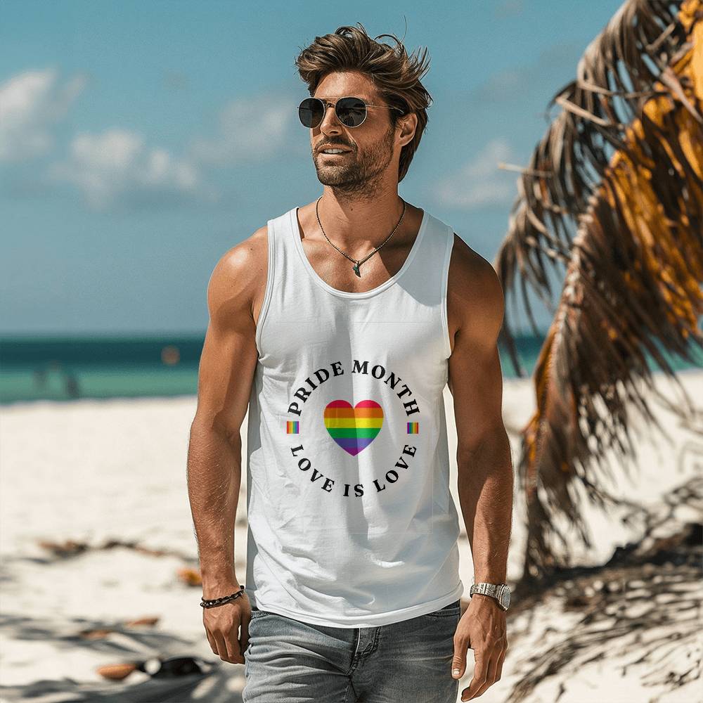 Pride Month Love Is Love Unisex Jersey Tank Front Print