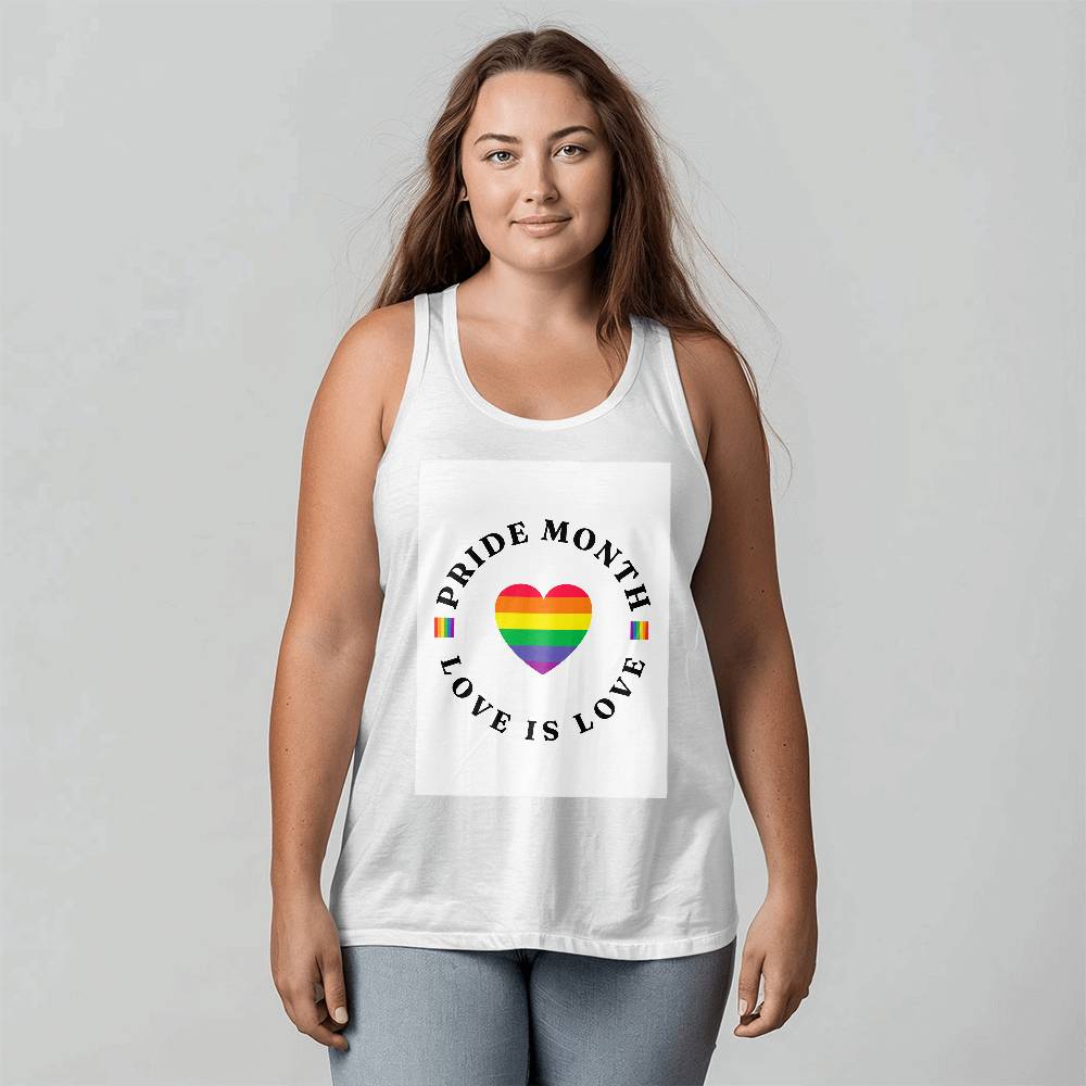 Pride Month Love Is Love Unisex Jersey Tank Front Print