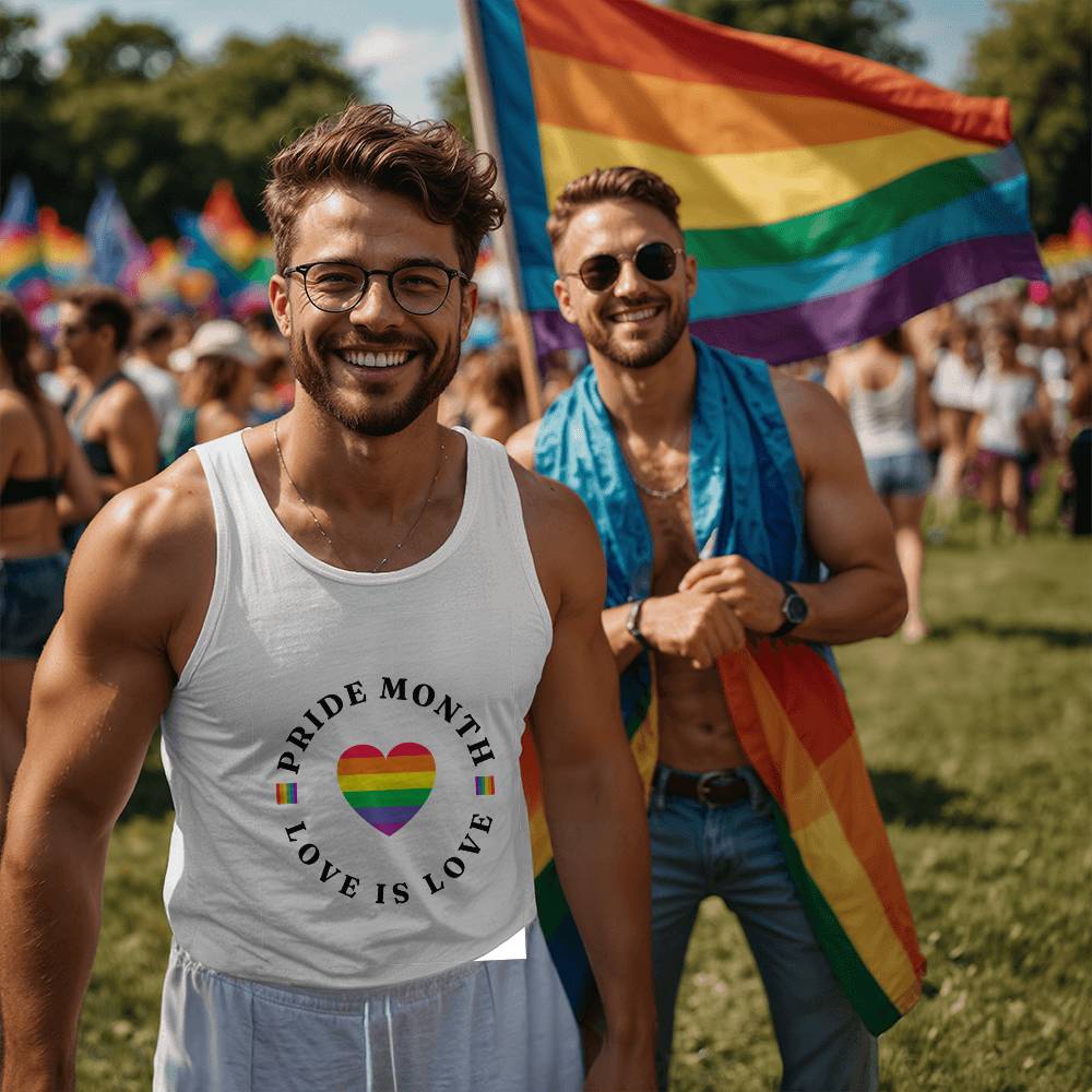 Pride Month Love Is Love Unisex Jersey Tank Front Print