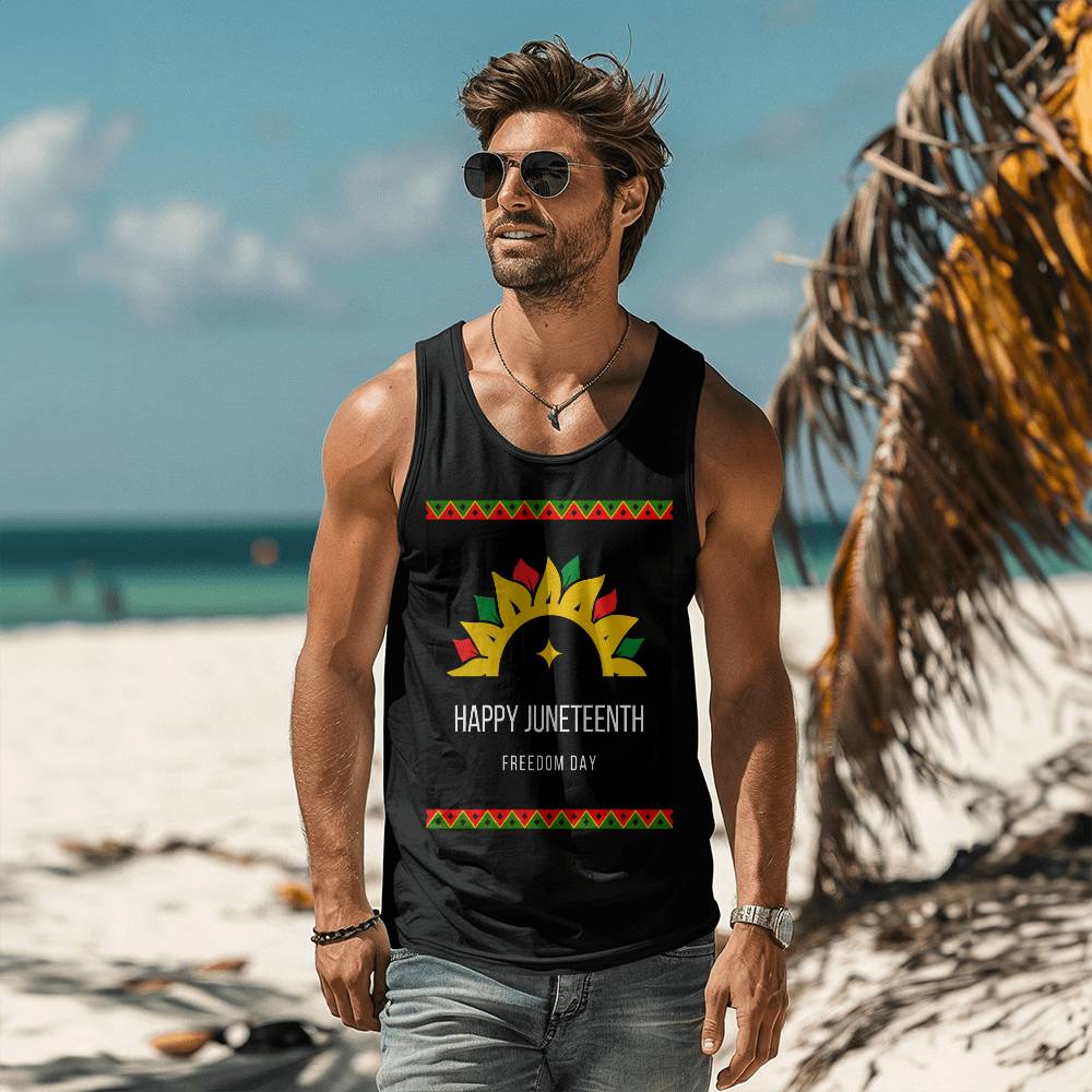 Happy Juneteenth Freedom Day Unisex Jersey Tank Front Print