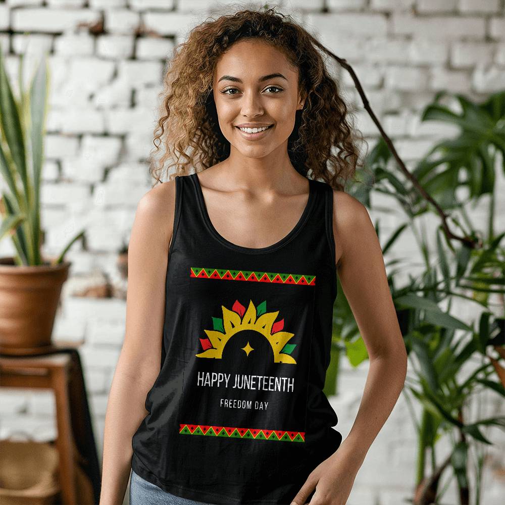 Happy Juneteenth Freedom Day Unisex Jersey Tank Front Print