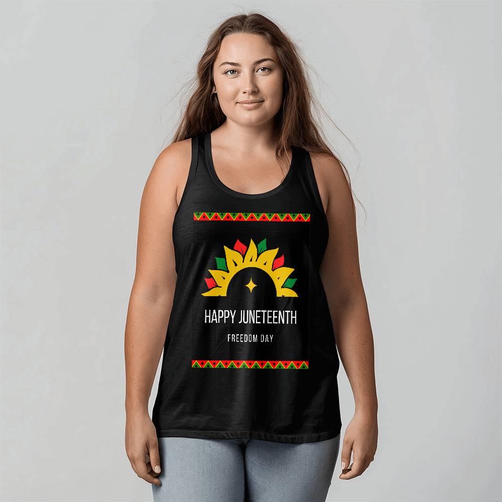 Happy Juneteenth Freedom Day Unisex Jersey Tank Front Print