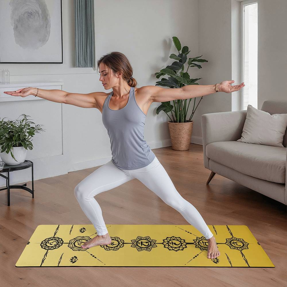 Yoga Mat Chakras Sunshine Gold