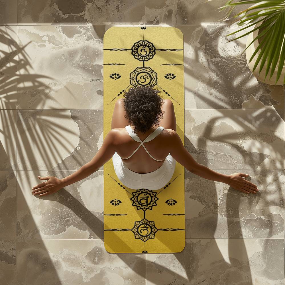 Yoga Mat Chakras Sunshine Gold