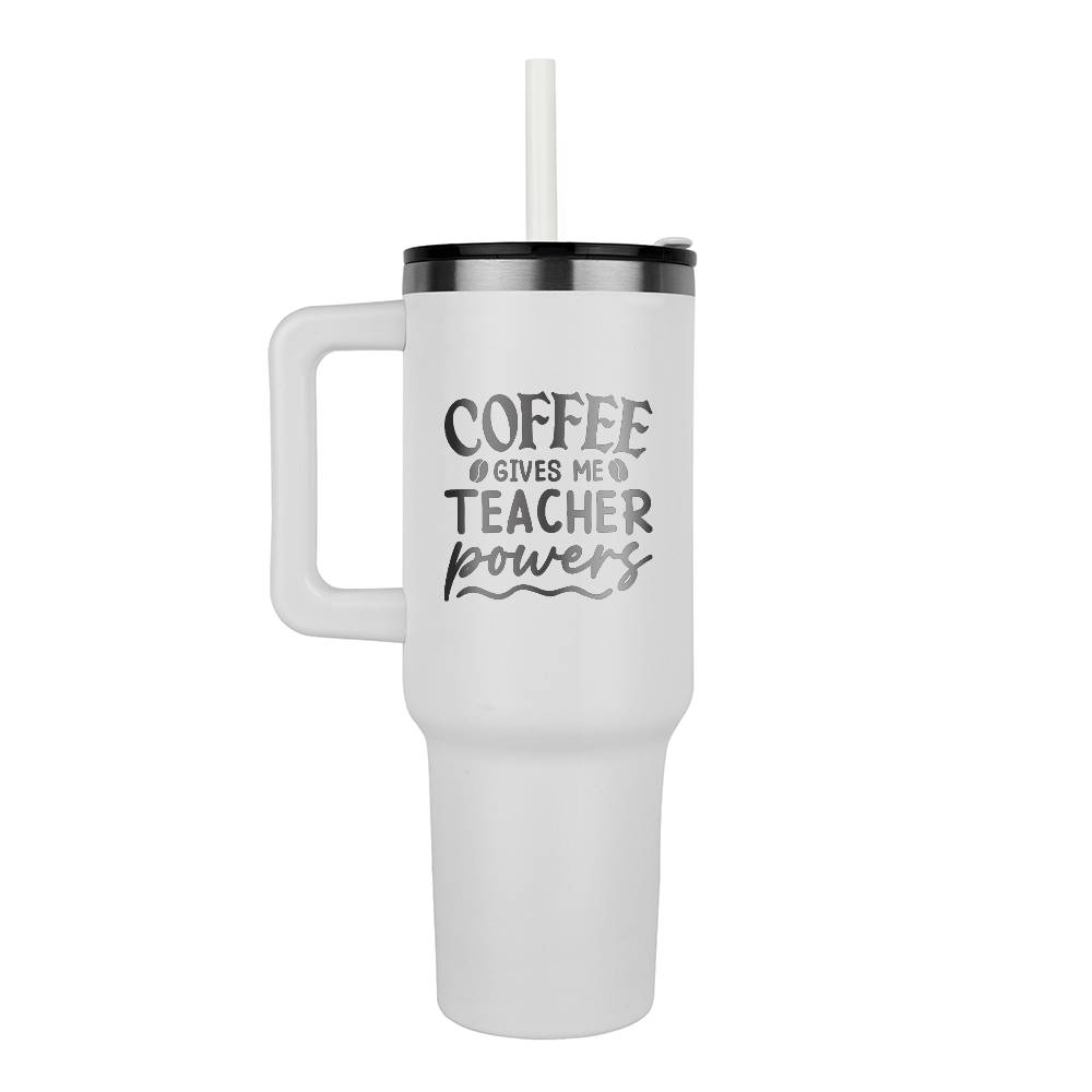 Coffee Gives Me Teacher Powers Pinnacle 40oz Tumbler