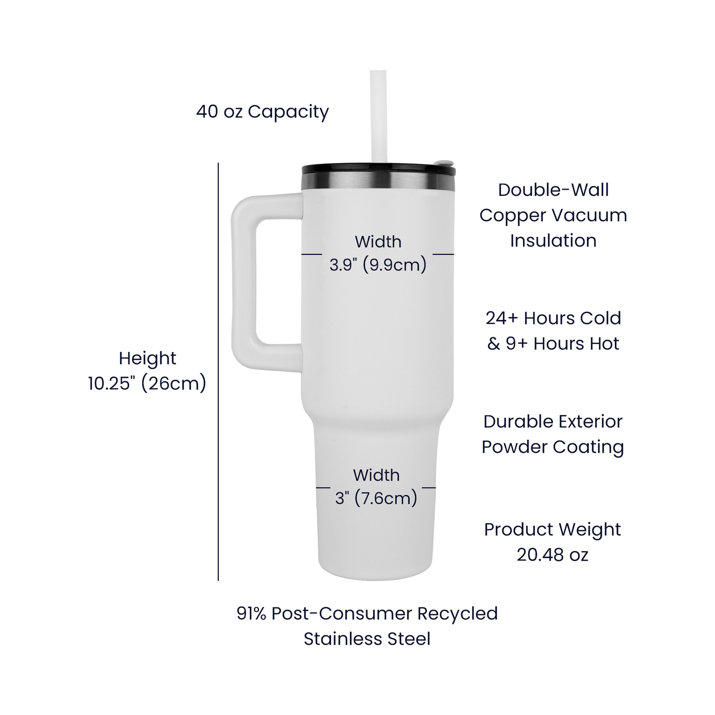 Dad I Love You Pinnacle 40oz Tumbler Laser Engraved