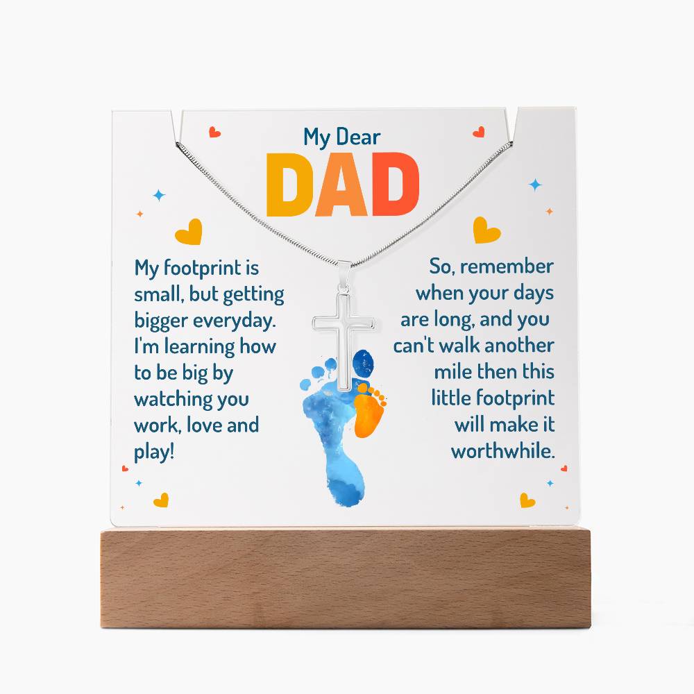 My Dear Dad Keepsake Acrylic Bundle with Cross Necklace