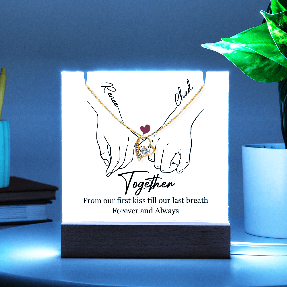 Personalized Together Forever And Always Keepsake Acrylic & Forever Love Necklace