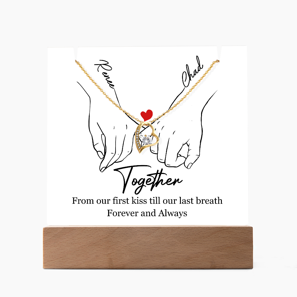 Personalized Together Forever And Always Keepsake Acrylic & Forever Love Necklace