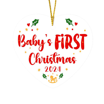 Baby's First Christmas Heart Shaped Ornament