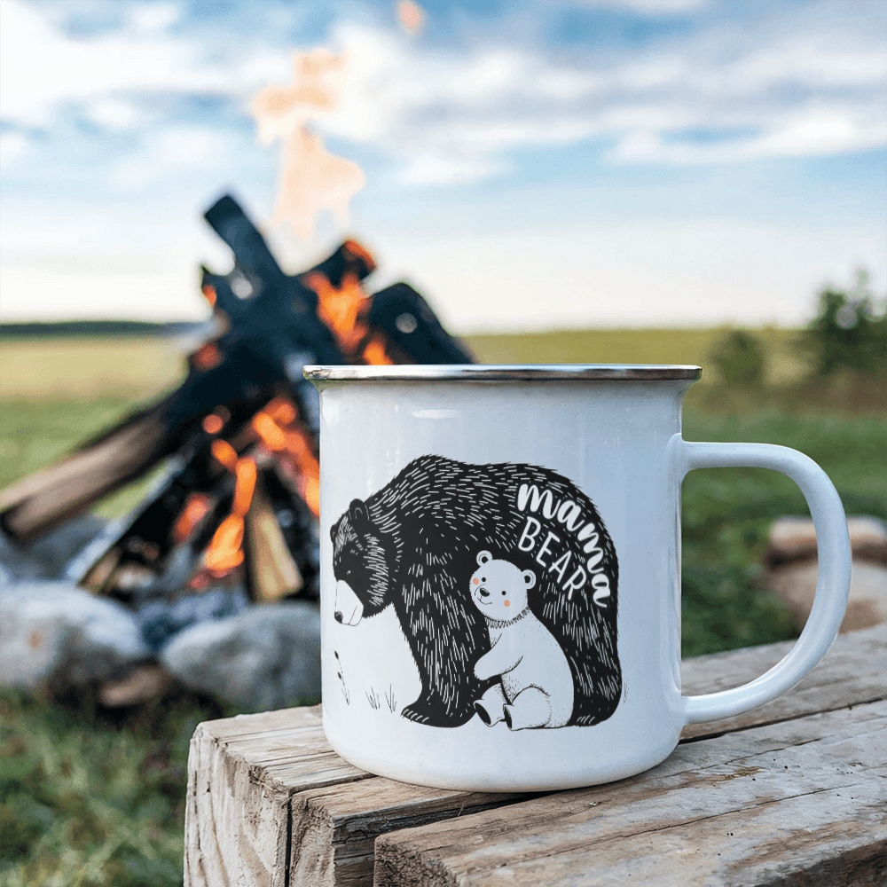 Mama Bear 12oz Enamel Camping Mug