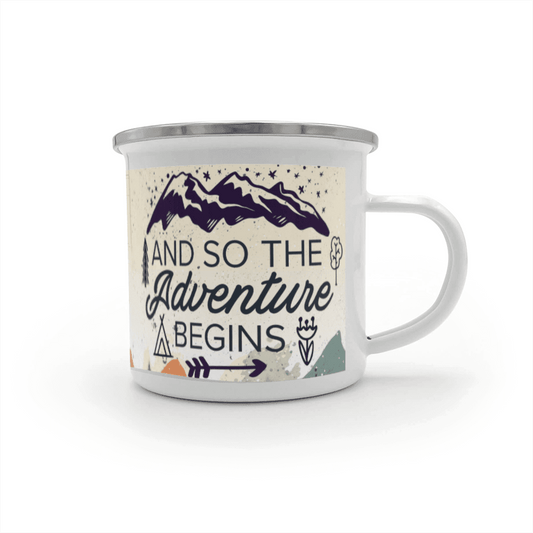 And So The Adventure Begins 12oz Enamel Camping Mug