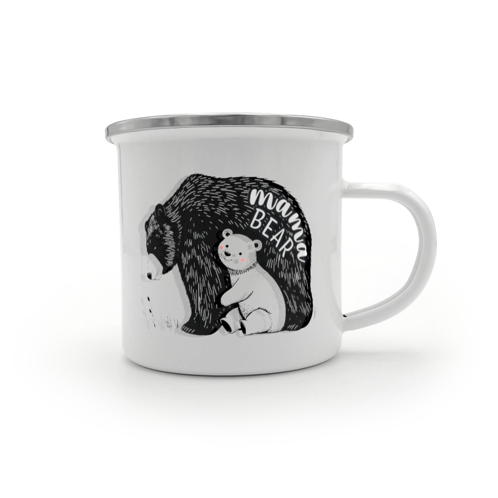 Mama Bear 12oz Enamel Camping Mug