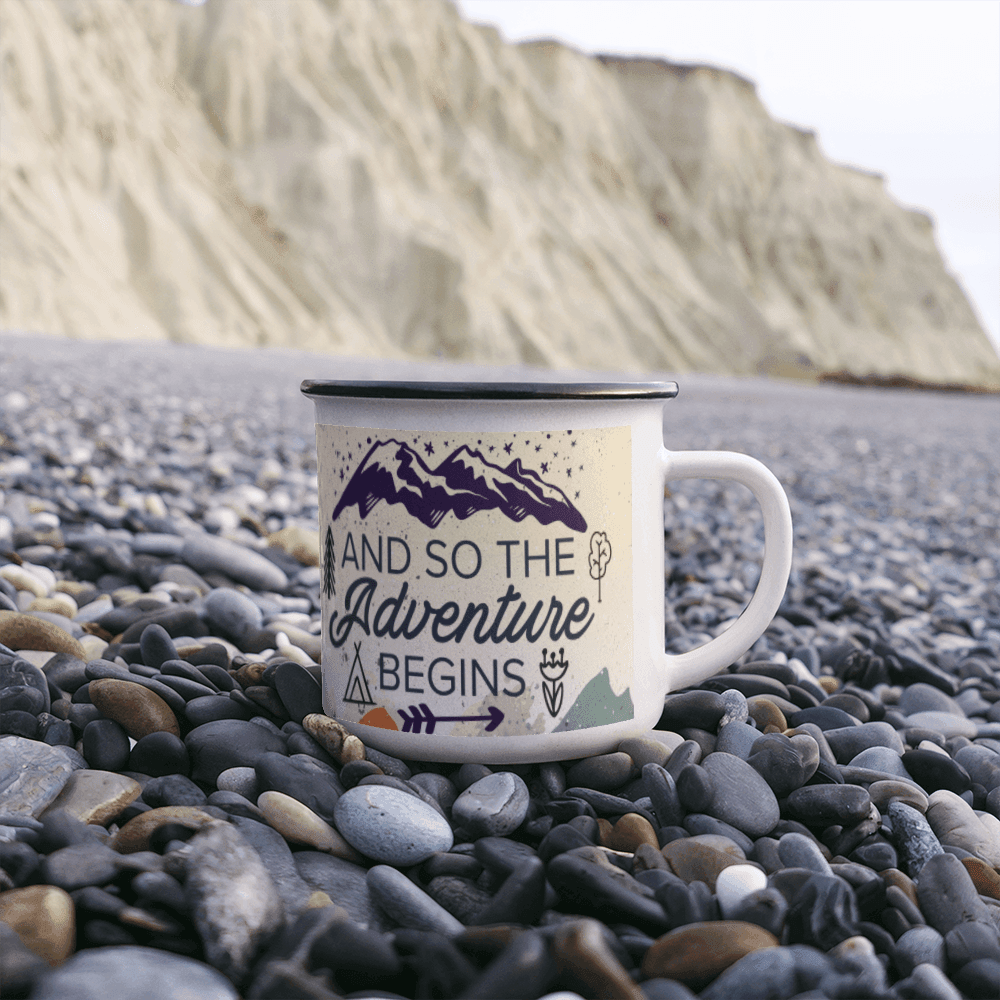 And So The Adventure Begins 12oz Enamel Camping Mug