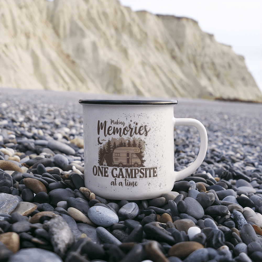 Making Memories One Campsite At A Time 12oz Enamel Camping Mug