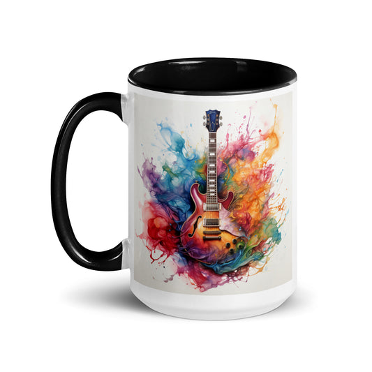 I'd Rather Be Playing Guitar 15oz Mug with Color Inside