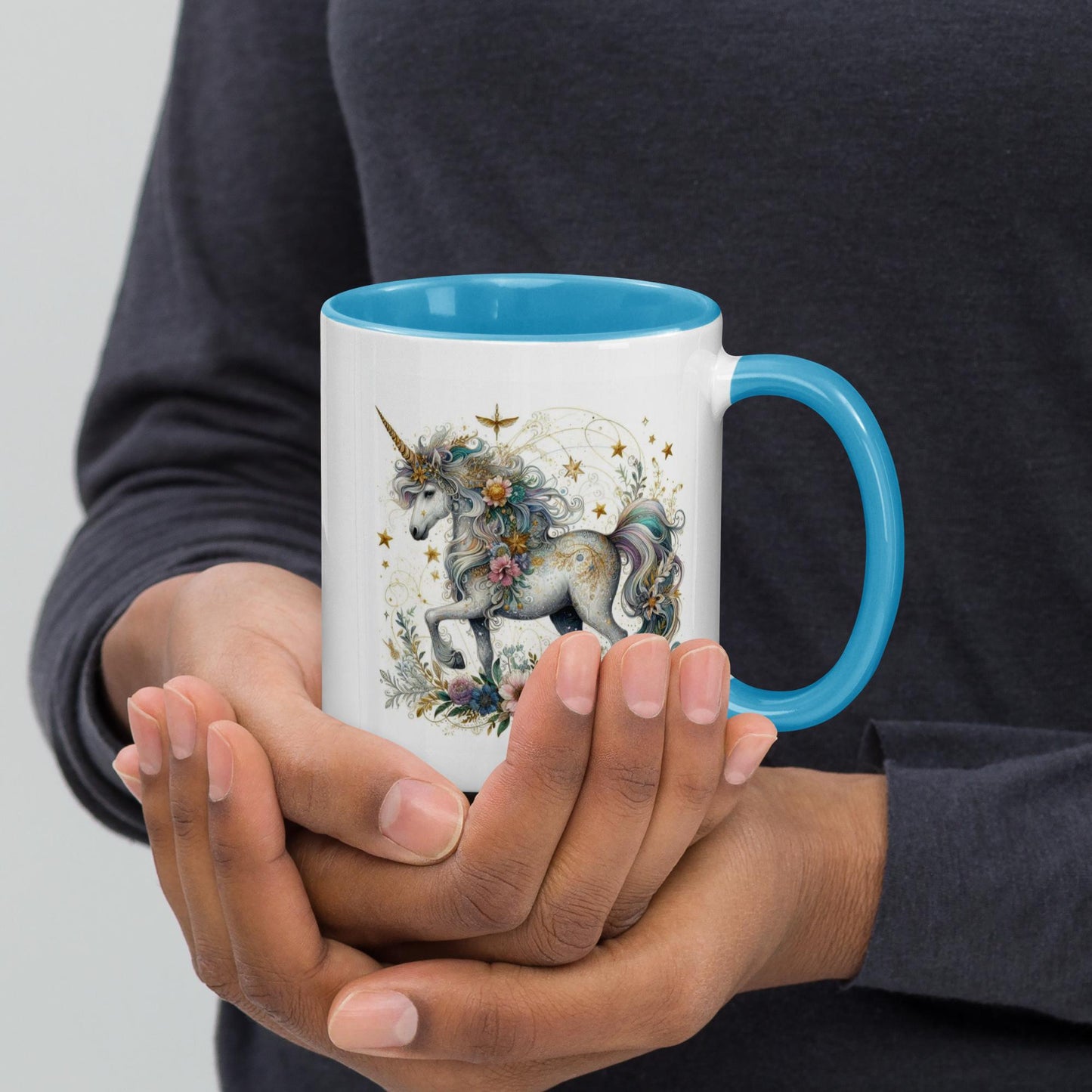 Life Is Better With Unicorns Blue Inside Mug