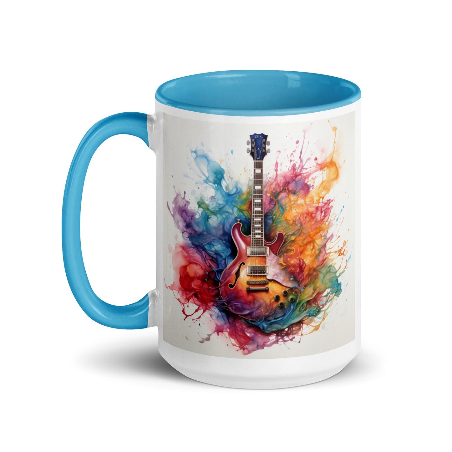 I'd Rather Be Playing Guitar 15oz Mug with Color Inside