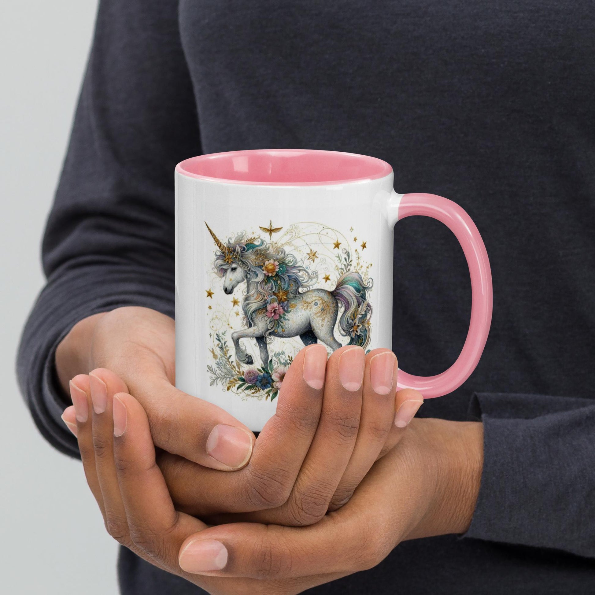 Life Is Better With Unicorns Pink Inside Mug