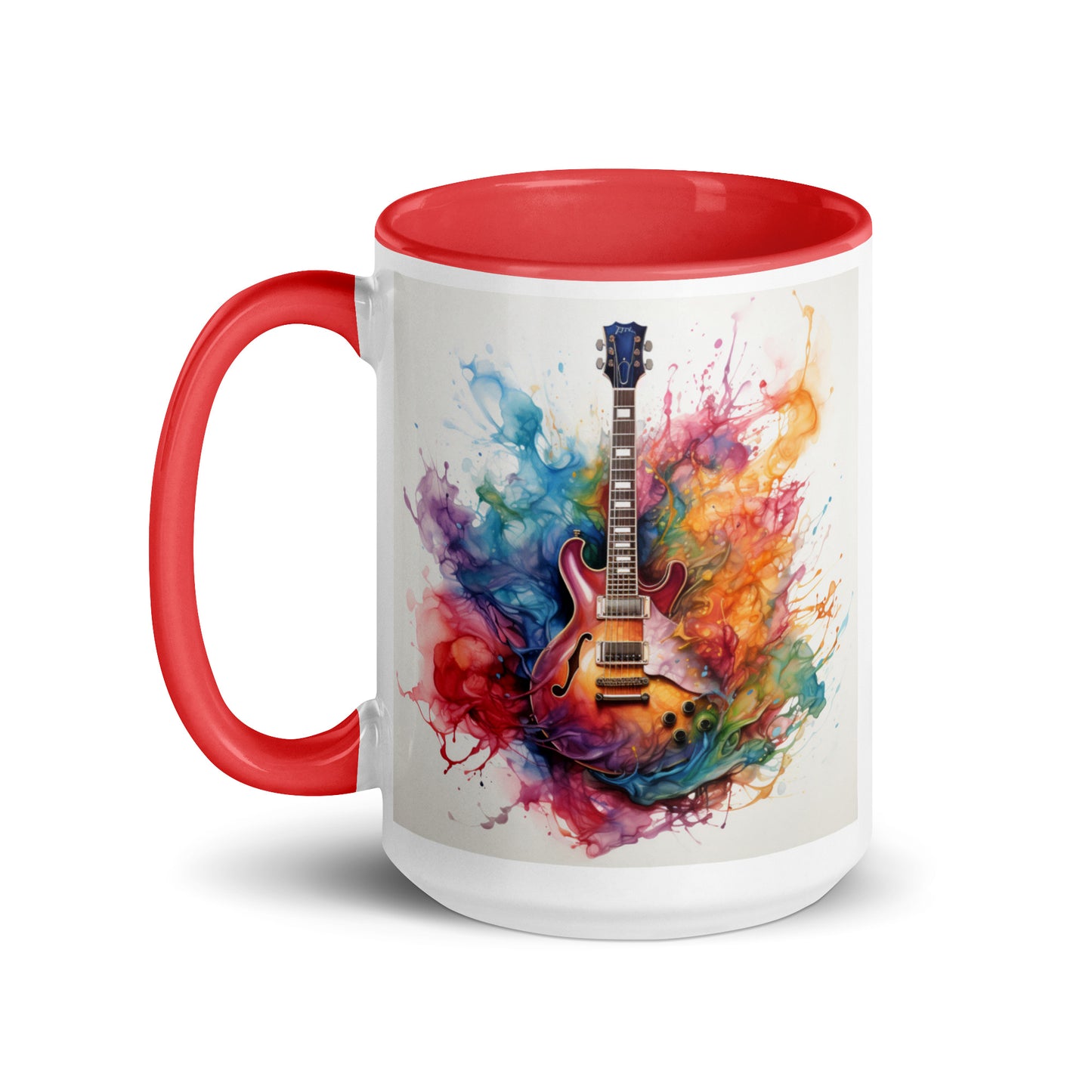 I'd Rather Be Playing Guitar 15oz Mug with Color Inside